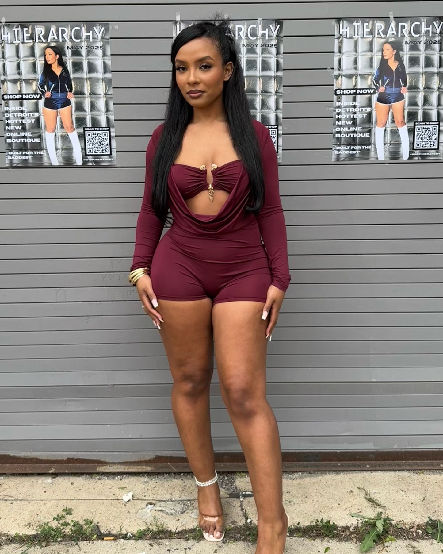 Trina Drape Front Cutout Romper