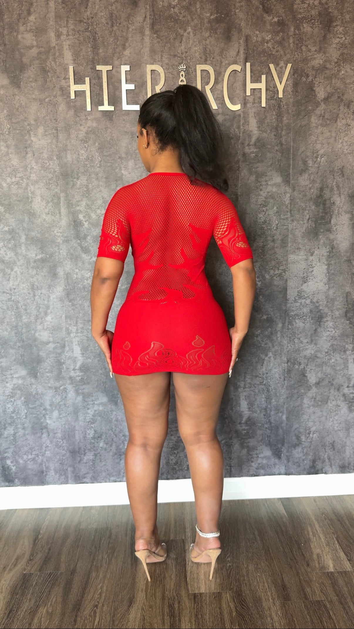 Margot Flame Mesh Bodycon Dress