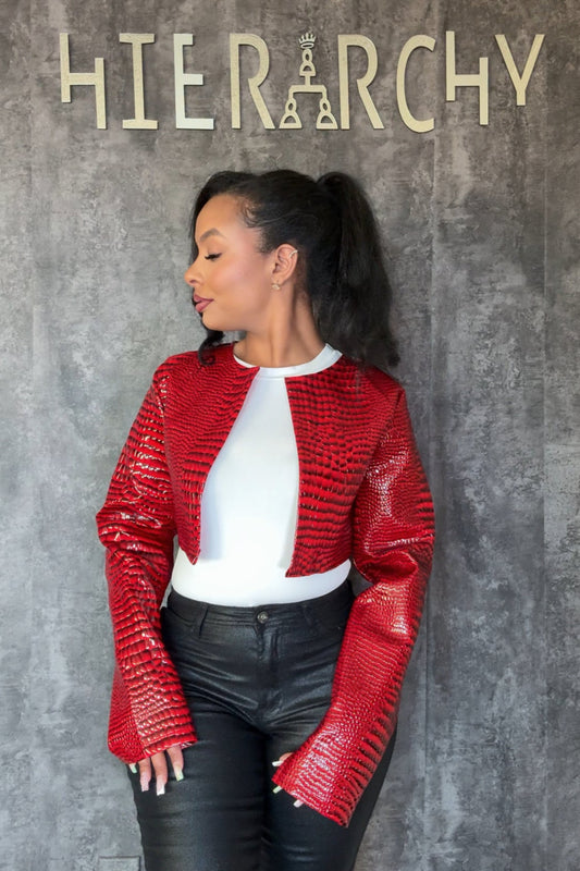 Sadie Faux Leather Crop Jacket