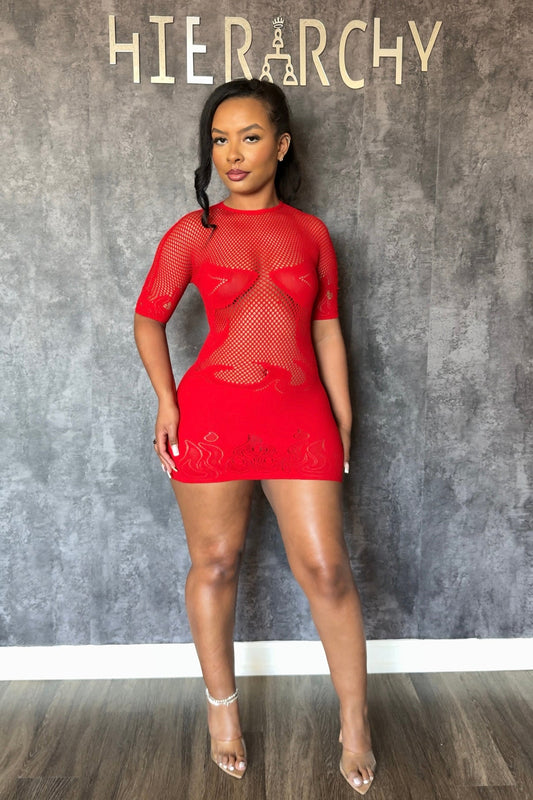 Margot Flame Mesh Bodycon Dress