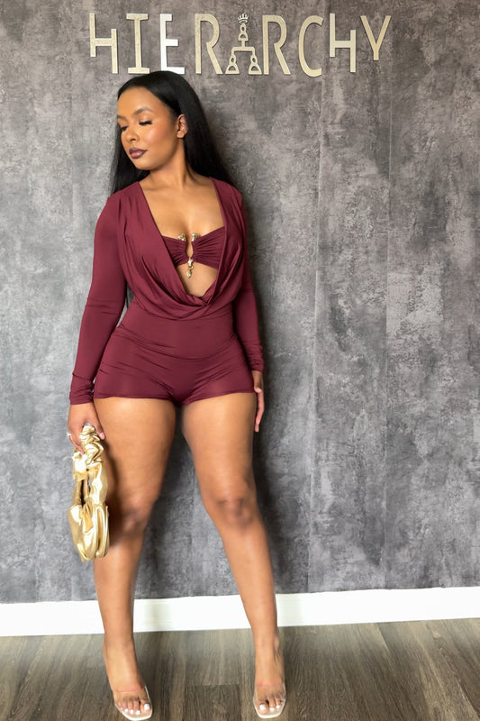 Trina Drape Front Cutout Romper