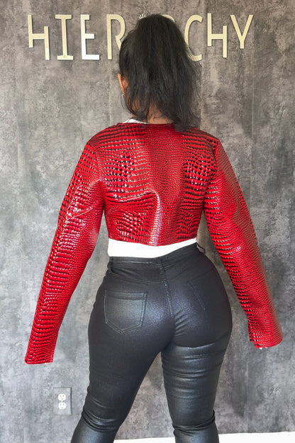 Sadie Faux Leather Crop Jacket